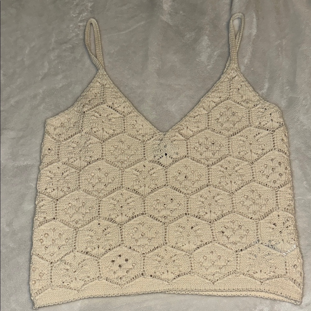 American Eagle Outfitters Cream Cropped Camisole